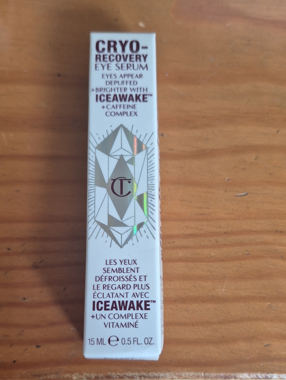 New Charlotte Tilbury Cryo-Recovery Eye Serum in White with Metallic Accents